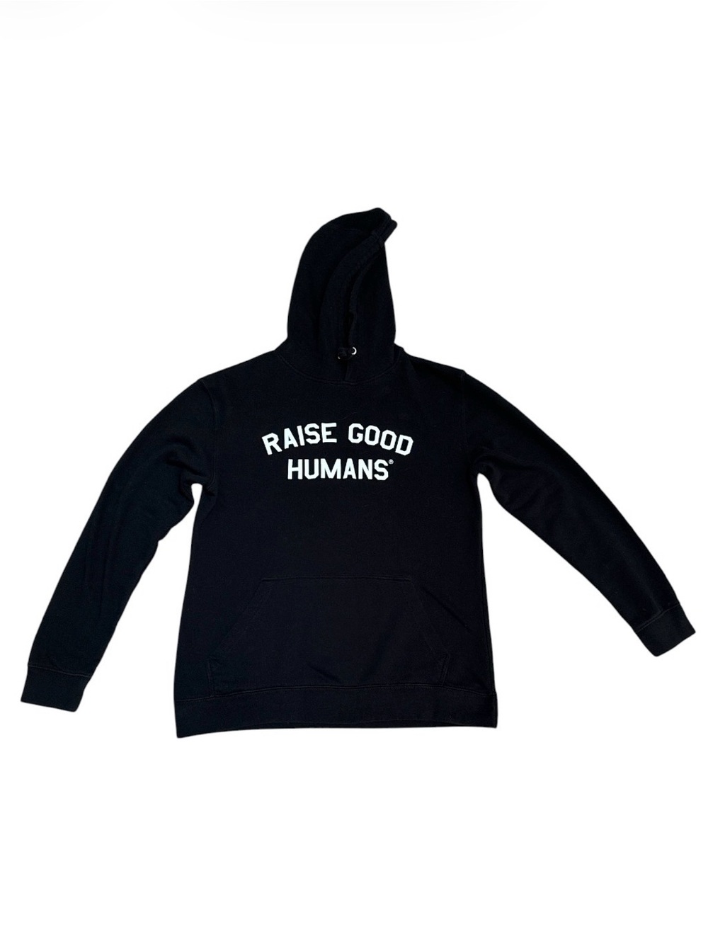 Raise Good Humans Black Pullover Hoodie Mom Culture Size Large
